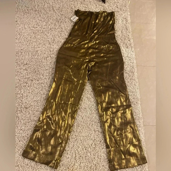 Brunello Cucinelli gold metallic jumpsuit size large NWT - Picture 8 of 10